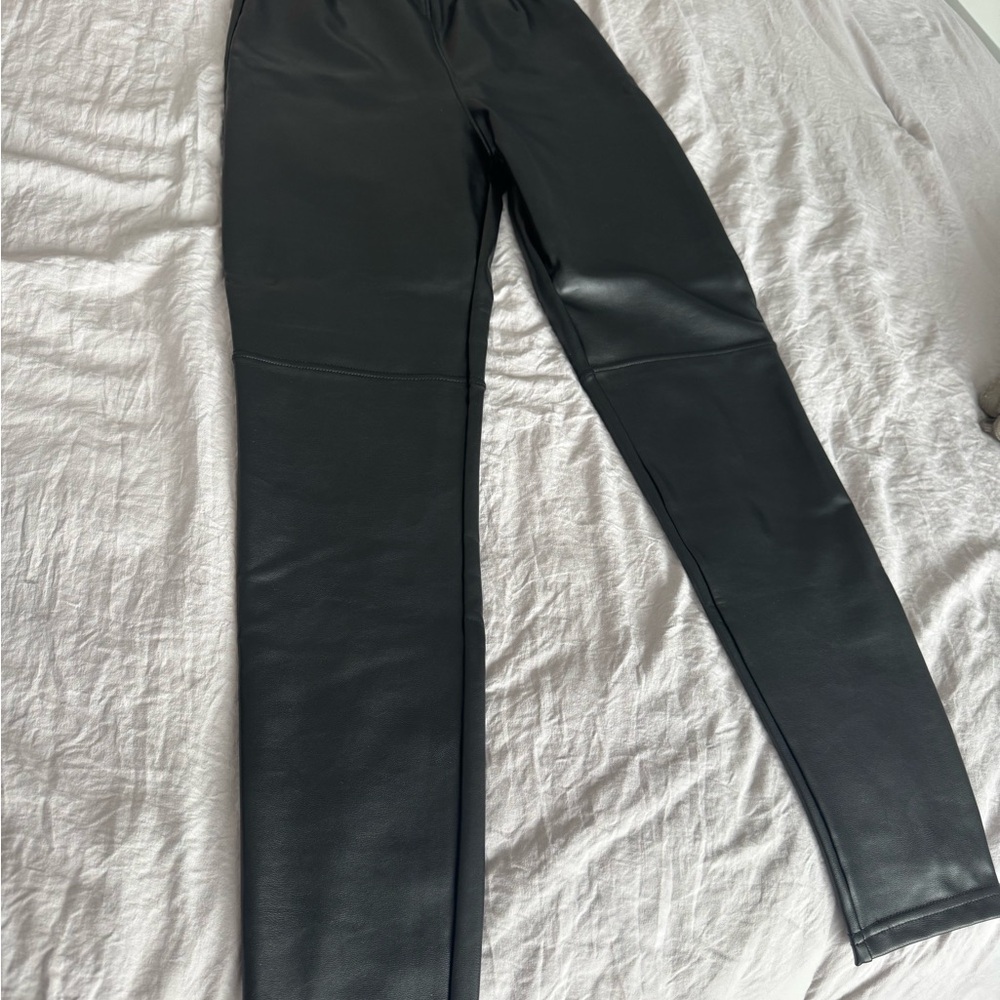 Black Faux Leather Abercrombie & Fitch Leggings